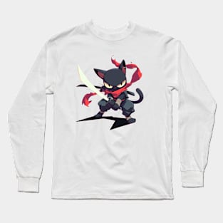 samurai cat Long Sleeve T-Shirt